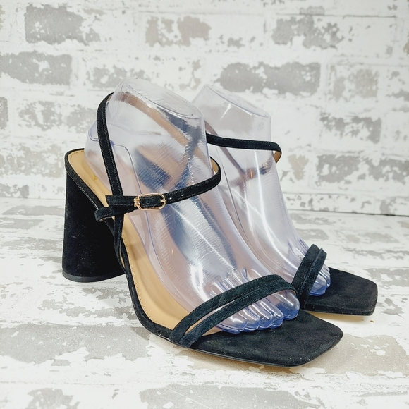 New Sam Edelman Kit Square Toe Slingback Cylindrical Block Heel Sandals X41 - Picture 5 of 12